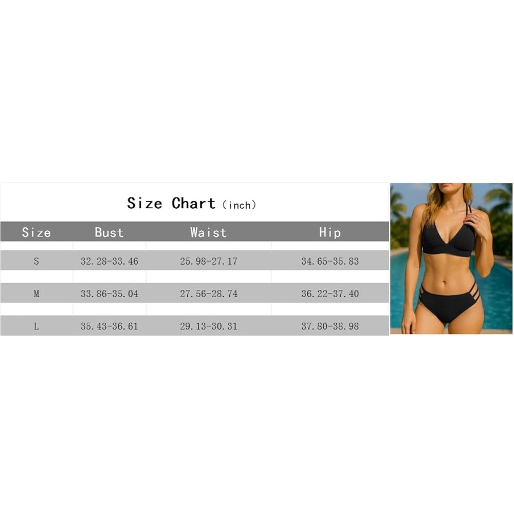 Black Women's Swimwear Bikini Set